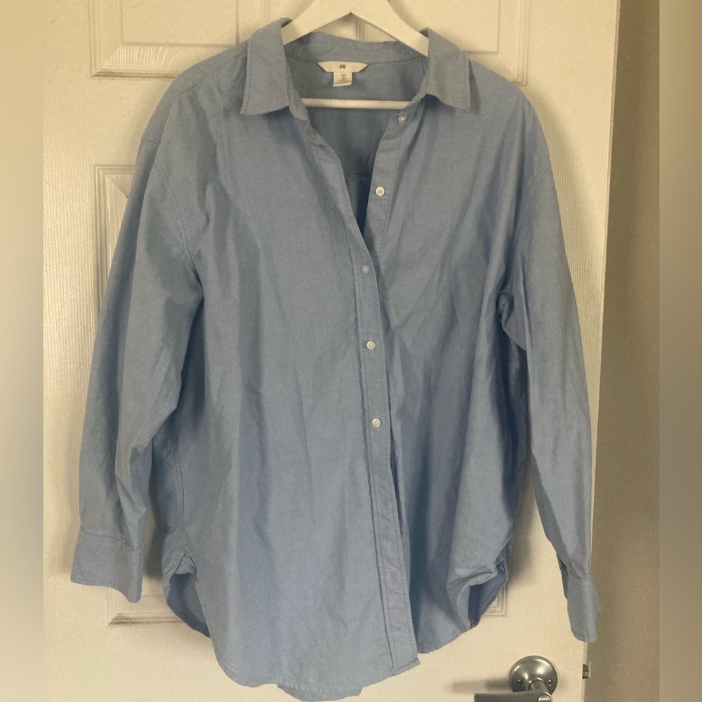 Classic light blue cotton button down
